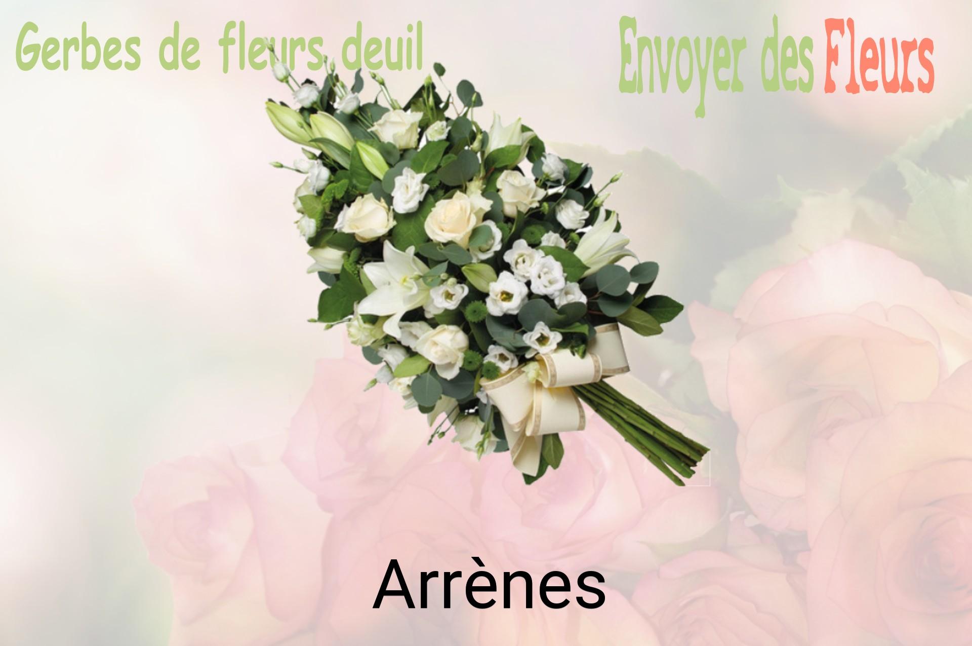 Gerbe de fleurs de deuil livrée à Arrènes